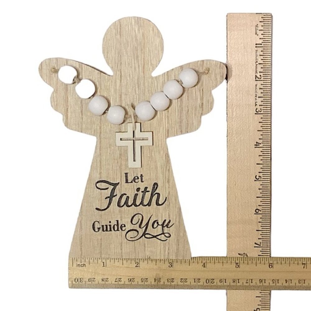 Angel Home Decor Freestanding Wood Inspirational Religious Cross 7.5 in - Picture 5 of 16